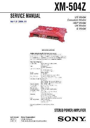 Сервисная инструкция Sony XM-504Z ― Manual-Shop.ru