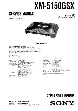 Сервисная инструкция Sony XM-5150GSX ― Manual-Shop.ru