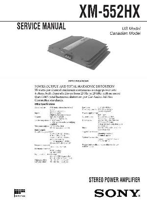 Сервисная инструкция Sony XM-552HX ― Manual-Shop.ru