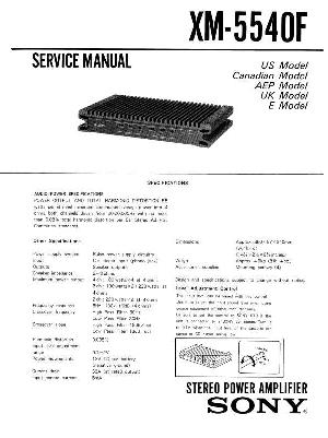 Сервисная инструкция Sony XM-5540F ― Manual-Shop.ru