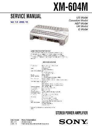 Сервисная инструкция Sony XM-604M ― Manual-Shop.ru