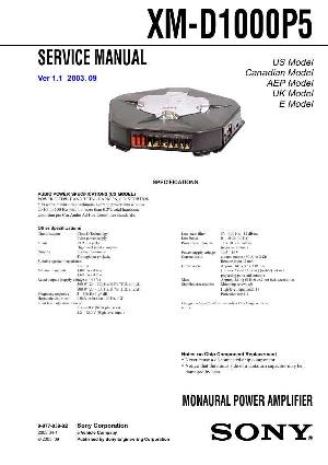 Сервисная инструкция Sony XM-D1000P5 ― Manual-Shop.ru