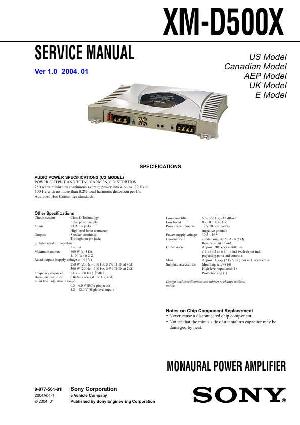 Сервисная инструкция Sony XM-D500X ― Manual-Shop.ru