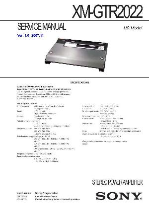 Сервисная инструкция Sony XM-GTR2022 ― Manual-Shop.ru