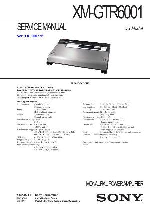 Сервисная инструкция Sony XM-GTR6001 ― Manual-Shop.ru