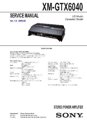 Сервисная инструкция Sony XM-GTX6040 ― Manual-Shop.ru