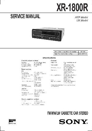 Сервисная инструкция Sony XR-1800R ― Manual-Shop.ru