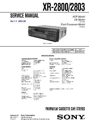 Сервисная инструкция Sony XR-2800, XR-2803 ― Manual-Shop.ru