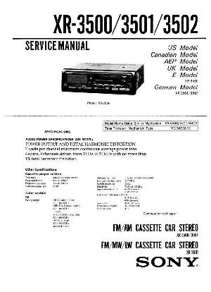 Service manual Sony XR-3500, XR-3501, XR-3502 ― Manual-Shop.ru