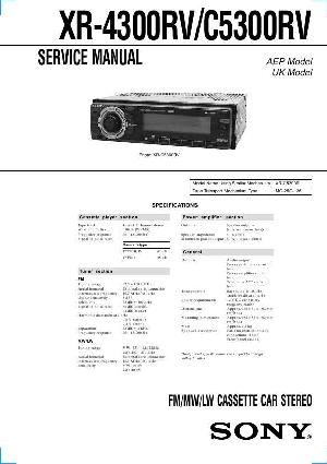 Сервисная инструкция Sony XR-4300RV, XR-C5300RV ― Manual-Shop.ru