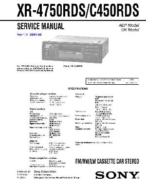 Сервисная инструкция Sony XR-4750RDS, XR-C450RDS ― Manual-Shop.ru