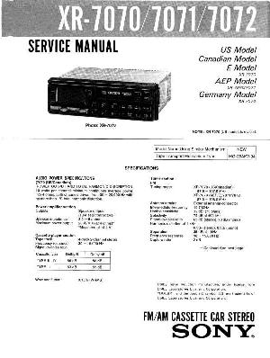 Сервисная инструкция Sony XR-7070, XR-7071, XR-7072 ― Manual-Shop.ru