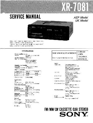 Сервисная инструкция Sony XR-7081 ― Manual-Shop.ru