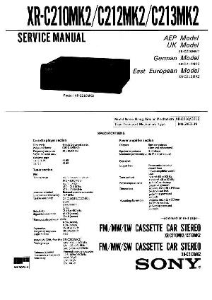 Сервисная инструкция Sony XR-C210MK2, XR-C212MK2, XR-C213MK2 ― Manual-Shop.ru