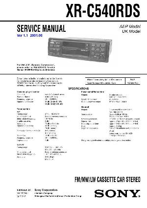 Сервисная инструкция Sony XR-C540RDS ― Manual-Shop.ru