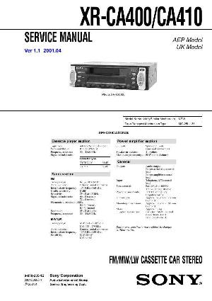 Сервисная инструкция Sony XR-CA400, XR-CA410 ― Manual-Shop.ru