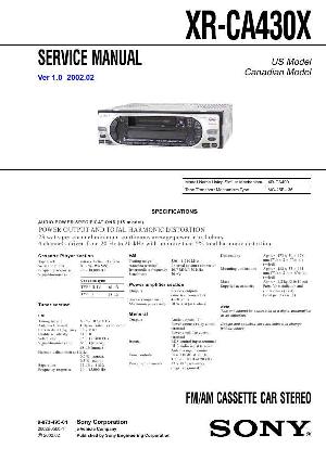 Сервисная инструкция Sony XR-CA430X ― Manual-Shop.ru