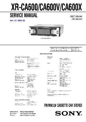 Сервисная инструкция Sony XR-CA600 ― Manual-Shop.ru