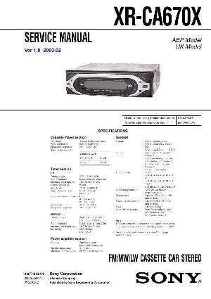 Service manual Sony XR-CA670X ― Manual-Shop.ru