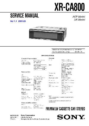 Сервисная инструкция Sony XR-CA800 ― Manual-Shop.ru