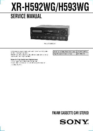 Сервисная инструкция Sony XR-H592WG, XR-H593WG ― Manual-Shop.ru