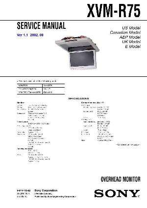 Сервисная инструкция Sony XVM-R75 ― Manual-Shop.ru