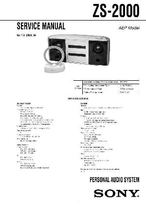 Сервисная инструкция Sony ZS-2000 ― Manual-Shop.ru