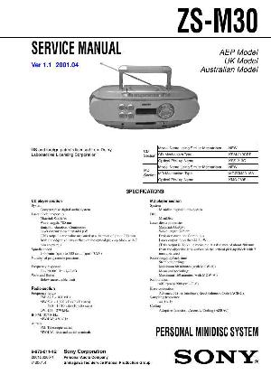 Сервисная инструкция Sony ZS-M30 ― Manual-Shop.ru