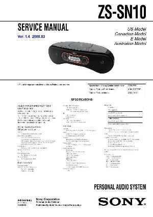 Сервисная инструкция Sony ZS-SN10 ― Manual-Shop.ru