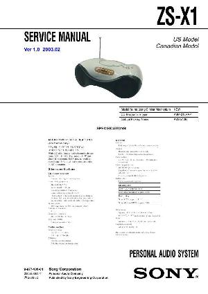 Service manual Sony ZS-X1 ― Manual-Shop.ru