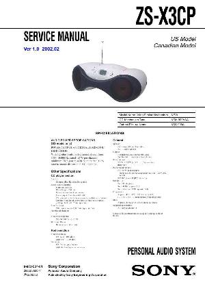 Сервисная инструкция Sony ZS-X3CP ― Manual-Shop.ru