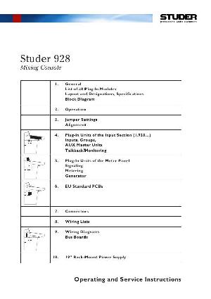 Сервисная инструкция Studer (Revox) 928 ― Manual-Shop.ru
