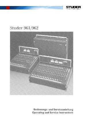 Сервисная инструкция Studer (Revox) 961, 962 ― Manual-Shop.ru
