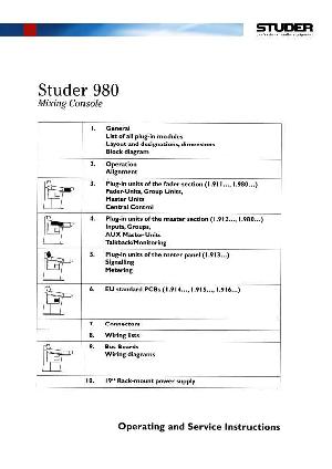 Сервисная инструкция Studer (Revox) 980 ― Manual-Shop.ru