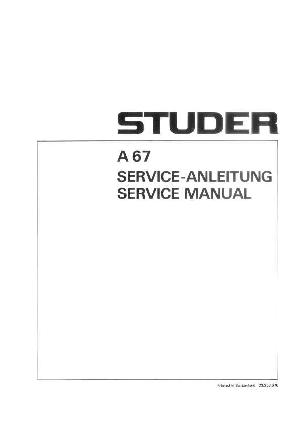 Сервисная инструкция Studer (Revox) A67  ― Manual-Shop.ru
