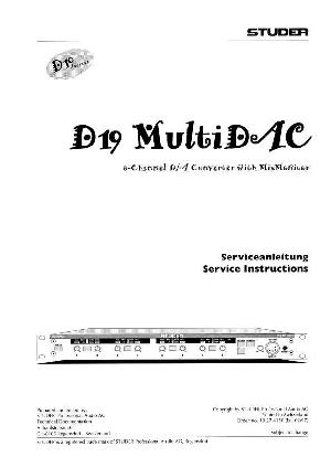 Service manual Studer (Revox) D19 ― Manual-Shop.ru