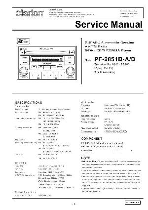 Сервисная инструкция Clarion PF-2851B ― Manual-Shop.ru