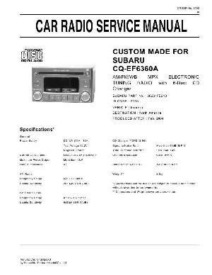 Сервисная инструкция PANASONIC CQ-EF6360A ― Manual-Shop.ru