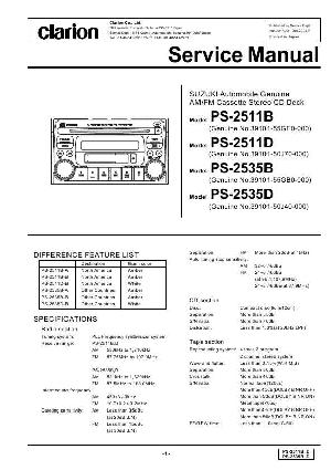 Сервисная инструкция Clarion PS-2511B, 2511D, 2535B, 2535D ― Manual-Shop.ru