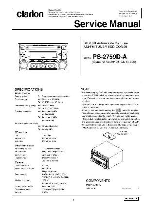 Сервисная инструкция Clarion PS-2759D-A ― Manual-Shop.ru