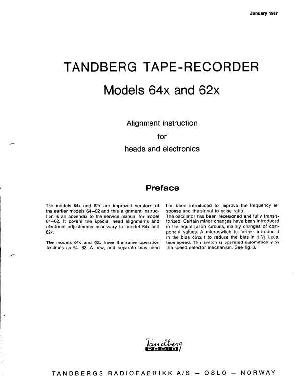 Сервисная инструкция Tandberg 64X, 62X ― Manual-Shop.ru