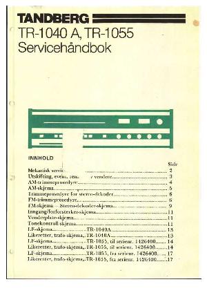 Сервисная инструкция Tandberg TR-1040A, TR-1055 ― Manual-Shop.ru