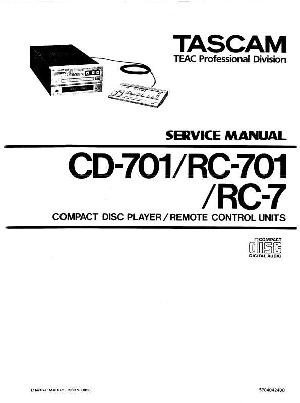 Сервисная инструкция Tascam CD-701 ― Manual-Shop.ru