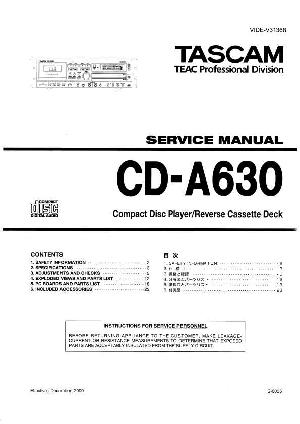 Сервисная инструкция Tascam CD-A630 ― Manual-Shop.ru