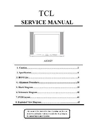 Сервисная инструкция TCL AT2127 ― Manual-Shop.ru