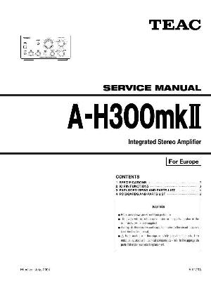 Сервисная инструкция Teac A-H300MKII ― Manual-Shop.ru
