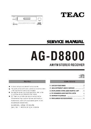 Сервисная инструкция Teac AG-D8800 ― Manual-Shop.ru