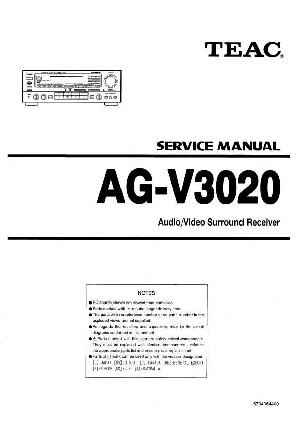 Сервисная инструкция Teac AG-V3020 ― Manual-Shop.ru