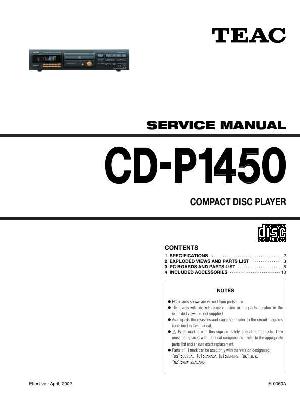 Сервисная инструкция Teac CD-P1450 ― Manual-Shop.ru