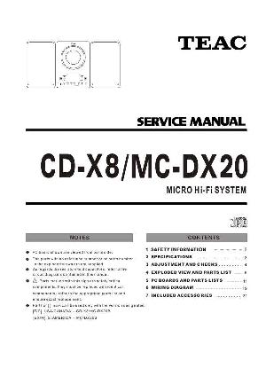 Сервисная инструкция Teac CD-X8, MC-DX20 ― Manual-Shop.ru